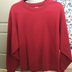 Red crew neck sweatshirt